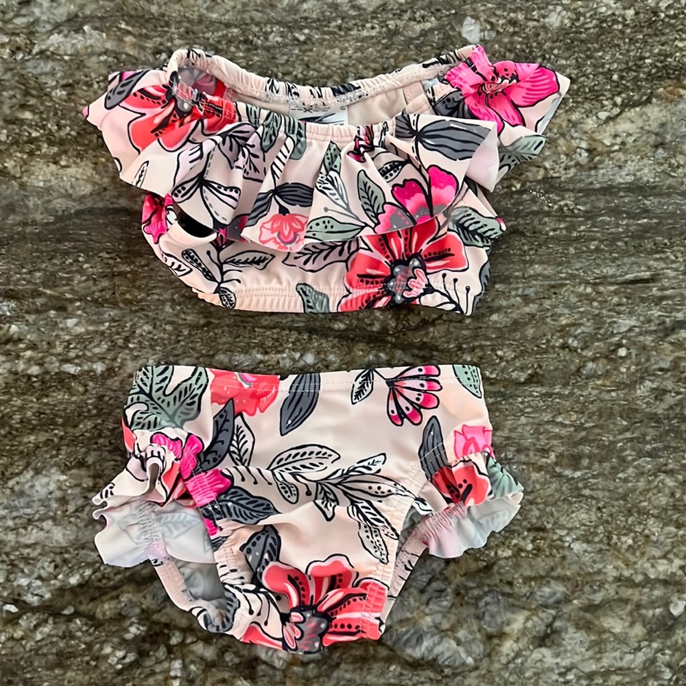 0-3M Beautiful Floral Infant Swimsuit